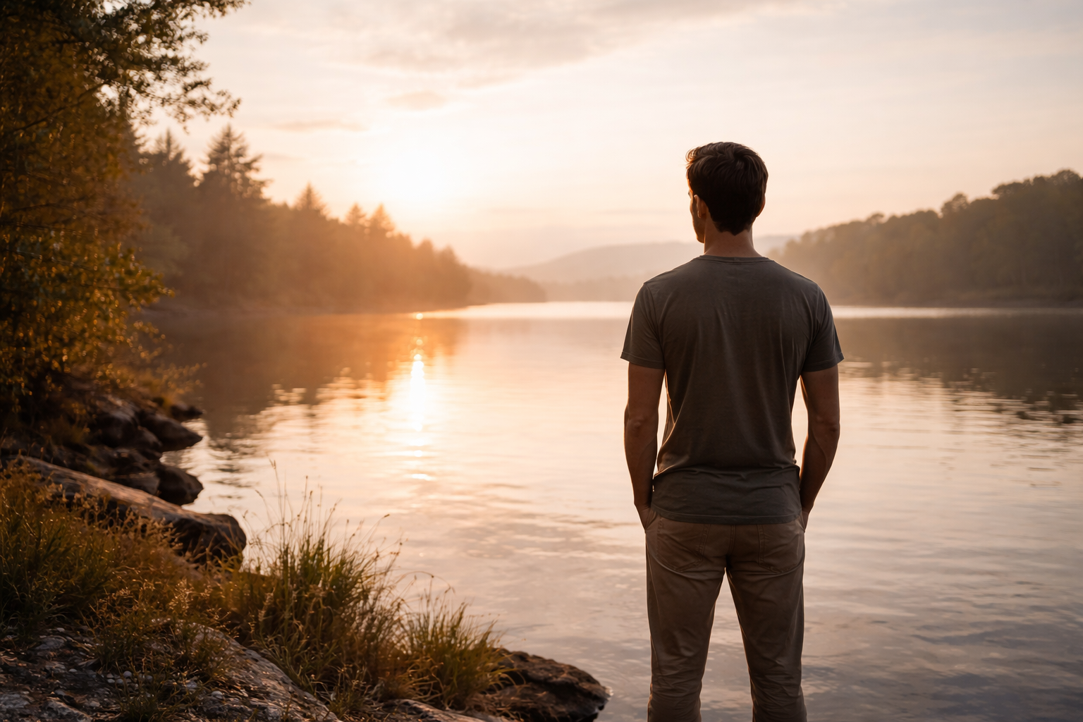 Morning serenity by the lake