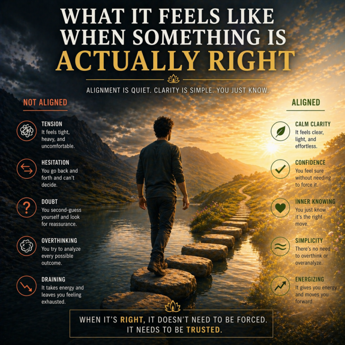 person experiencing calm clarity and natural direction